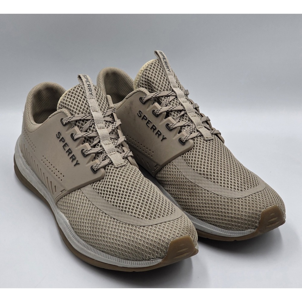 Sperry Men 10.5 Boat Shoe Sneaker Water Resistant STS19068 H20 Skiff Taupe Lace